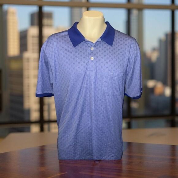 Men's Ragman Classic Short Sleeve Sky Blue Polo Shirt Size Large #6 - Picture 1 of 5